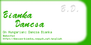 bianka dancsa business card